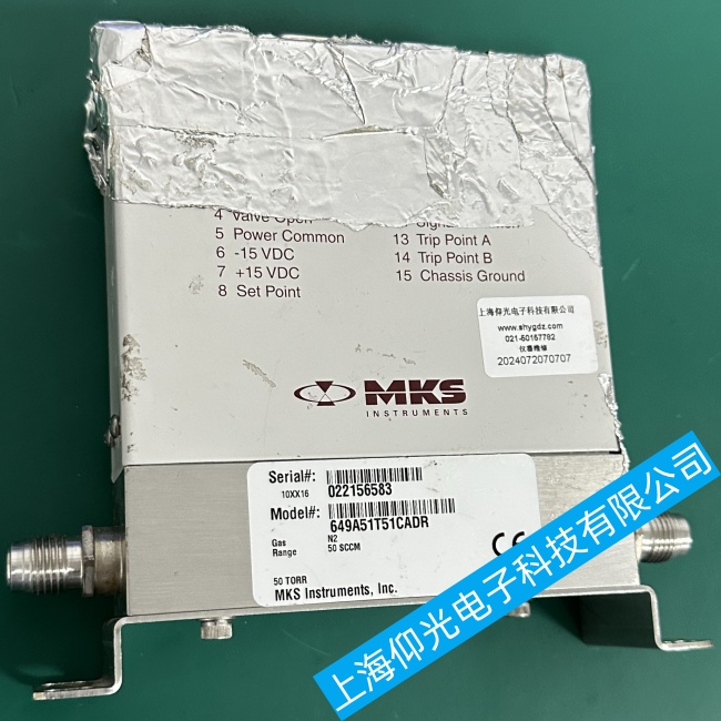 北京MKS質量流量計控制器649A51T51CADR開機后出現無氣流流過故障維修步驟